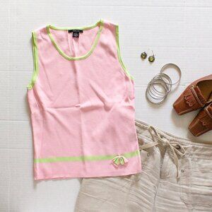 CDP & Co. - Sleeveless Pastel Pink Scoop-neck Sweater - Womens M